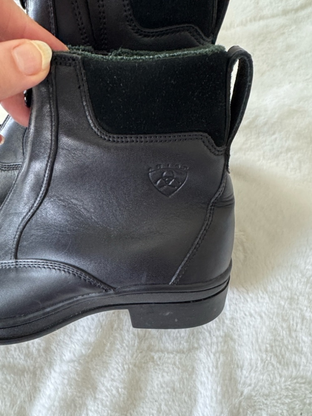 ARIAT EXTREME WINTER INSULATED ZIP UP BLACK HORSE RIDING JODHPUR BOOTS sz 8B - Picture 4 of 7